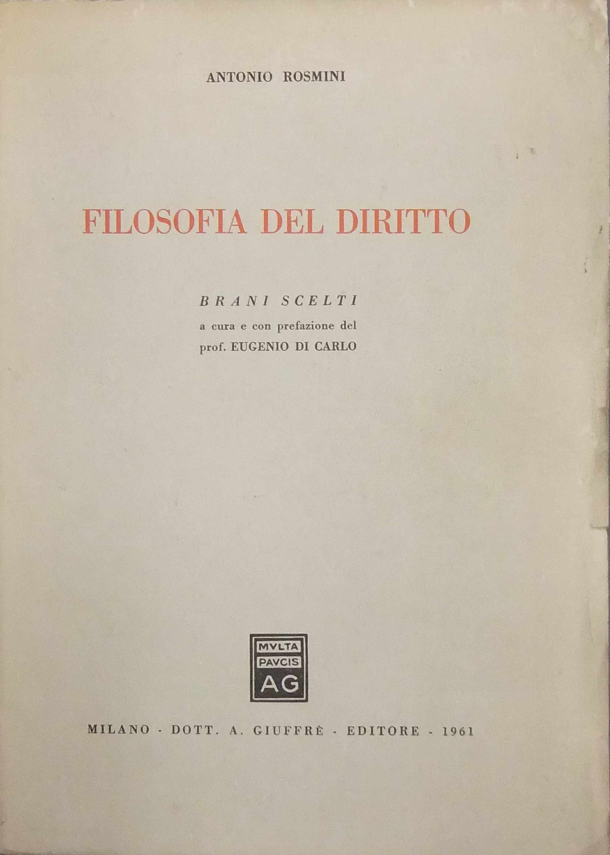 Filosofia del diritto. 