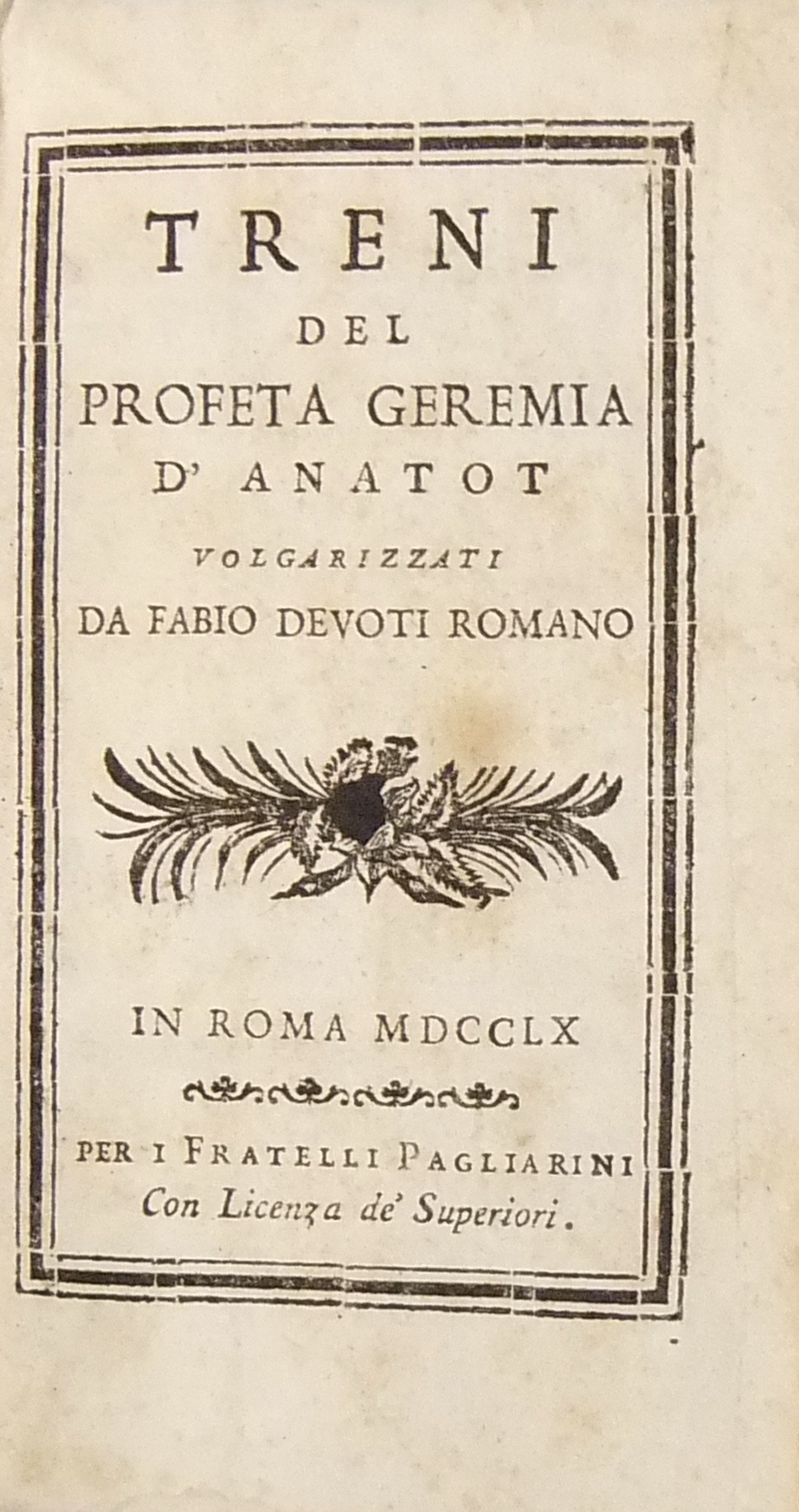 Treni del Profeta Geremia d'Anatot 