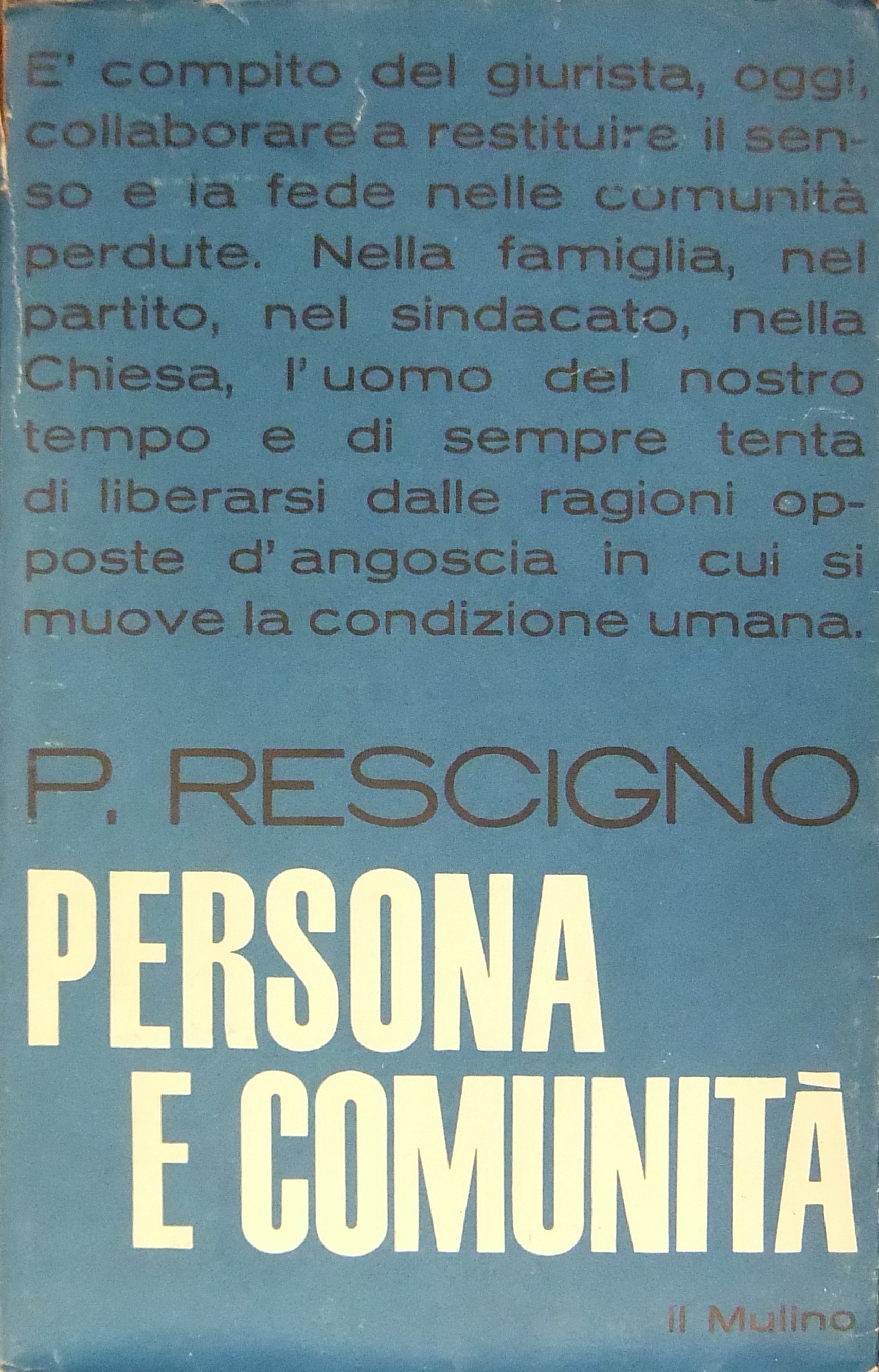 Persona e comunità. Saggi di diritto privato