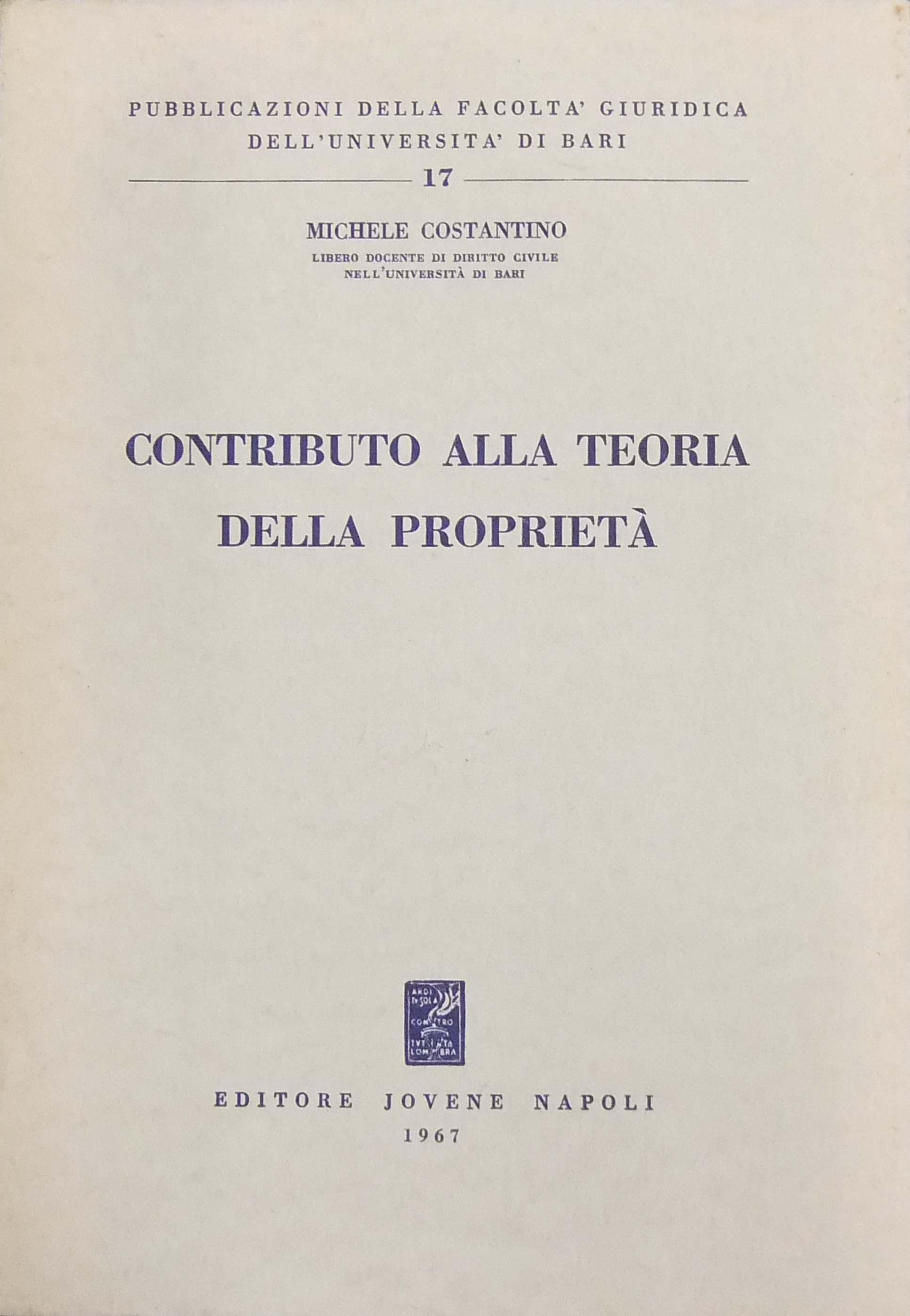 Contributo alla teoria della proprietà