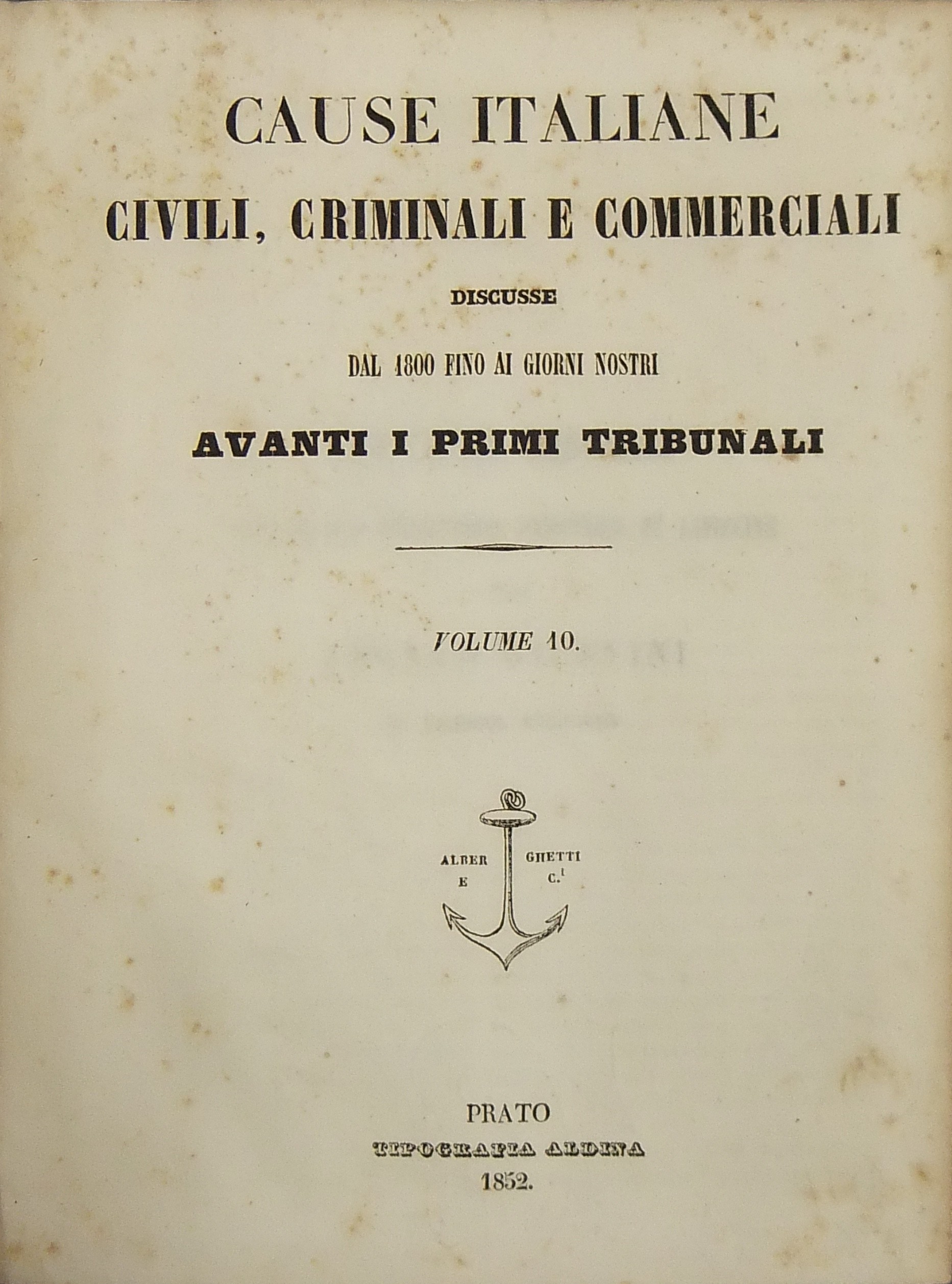 Cause italiane civili, criminali e commerciali