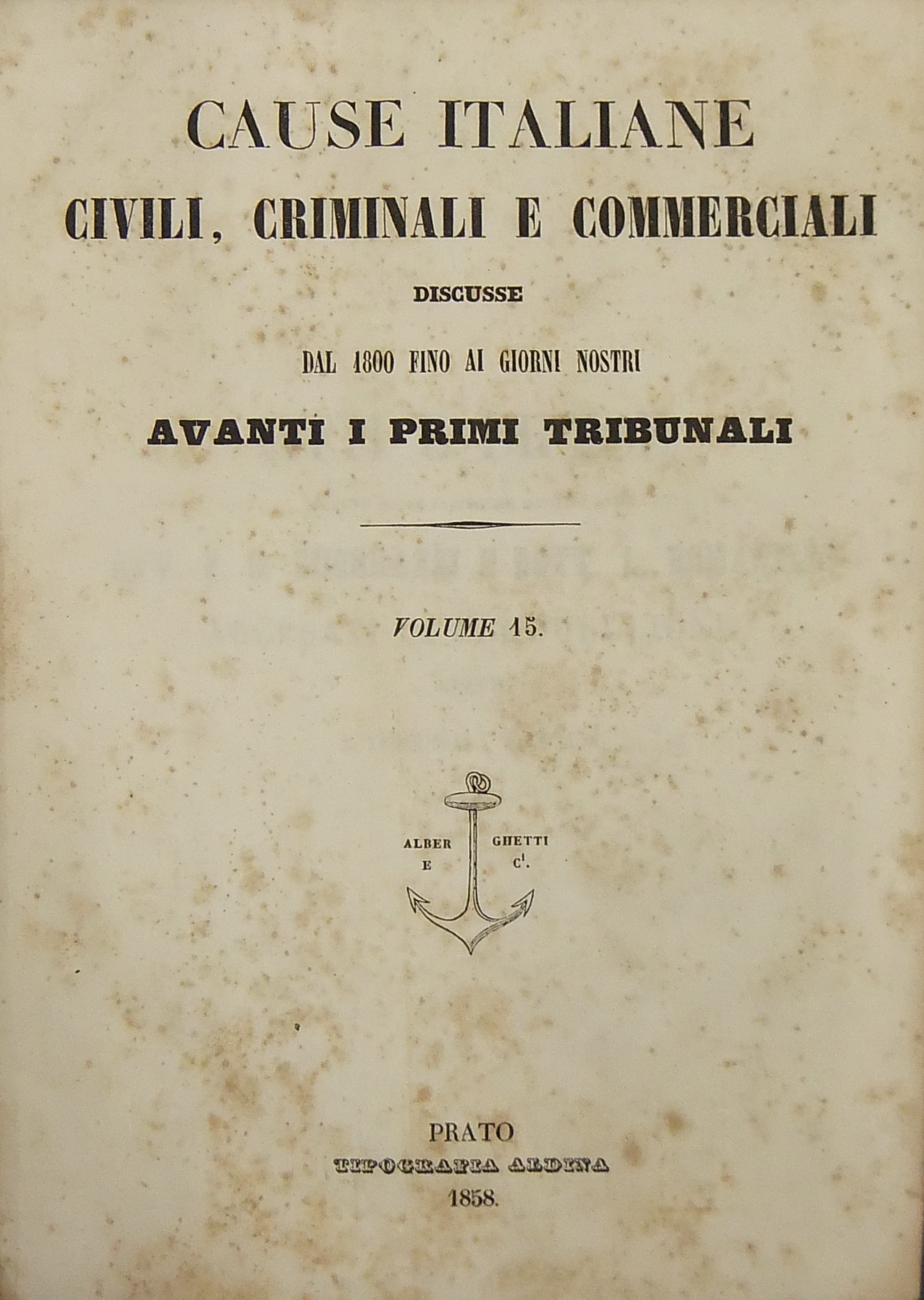 Cause italiane civili, criminali e commerciali