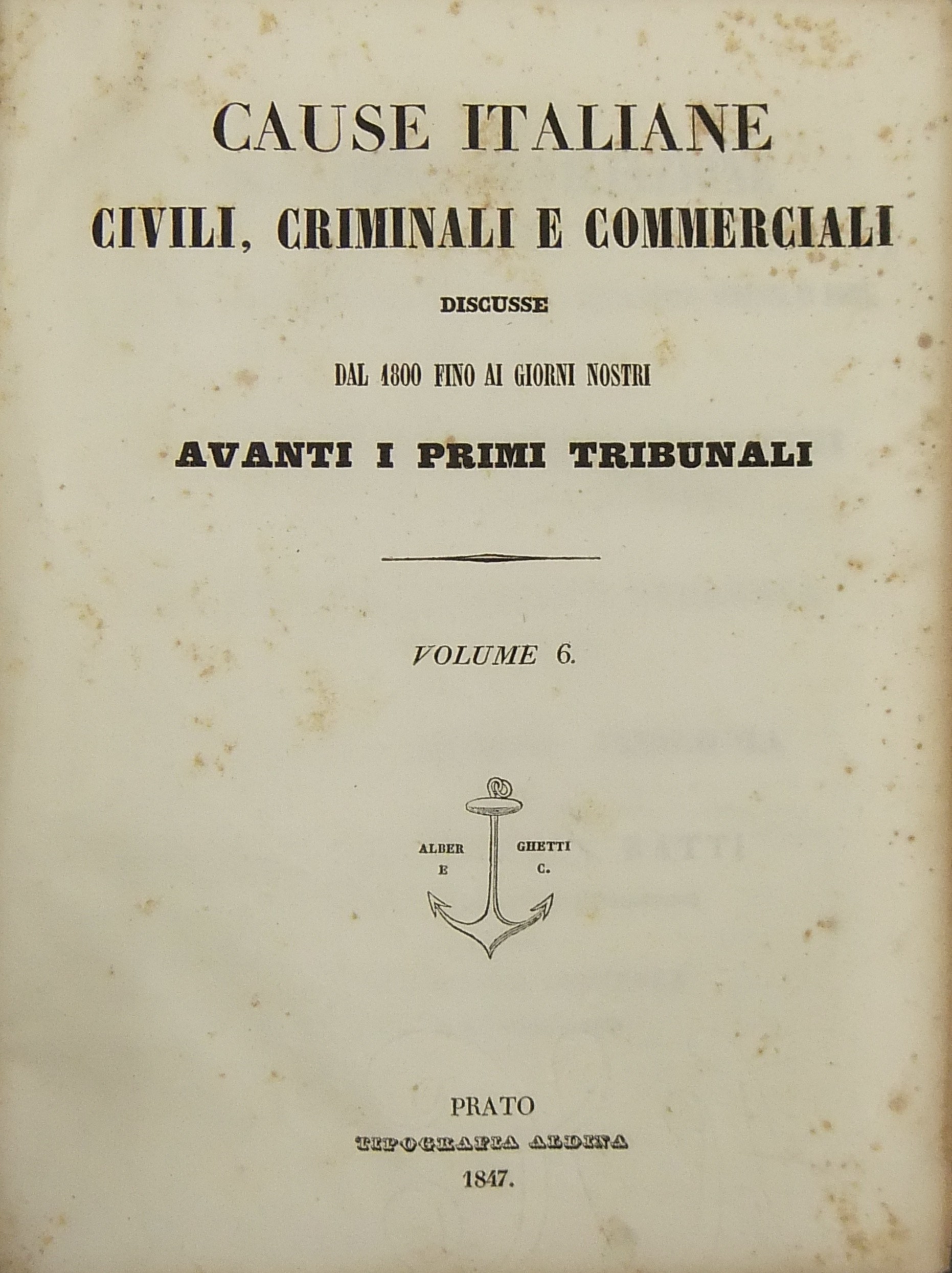 Cause italiane civili, criminali e commerciali