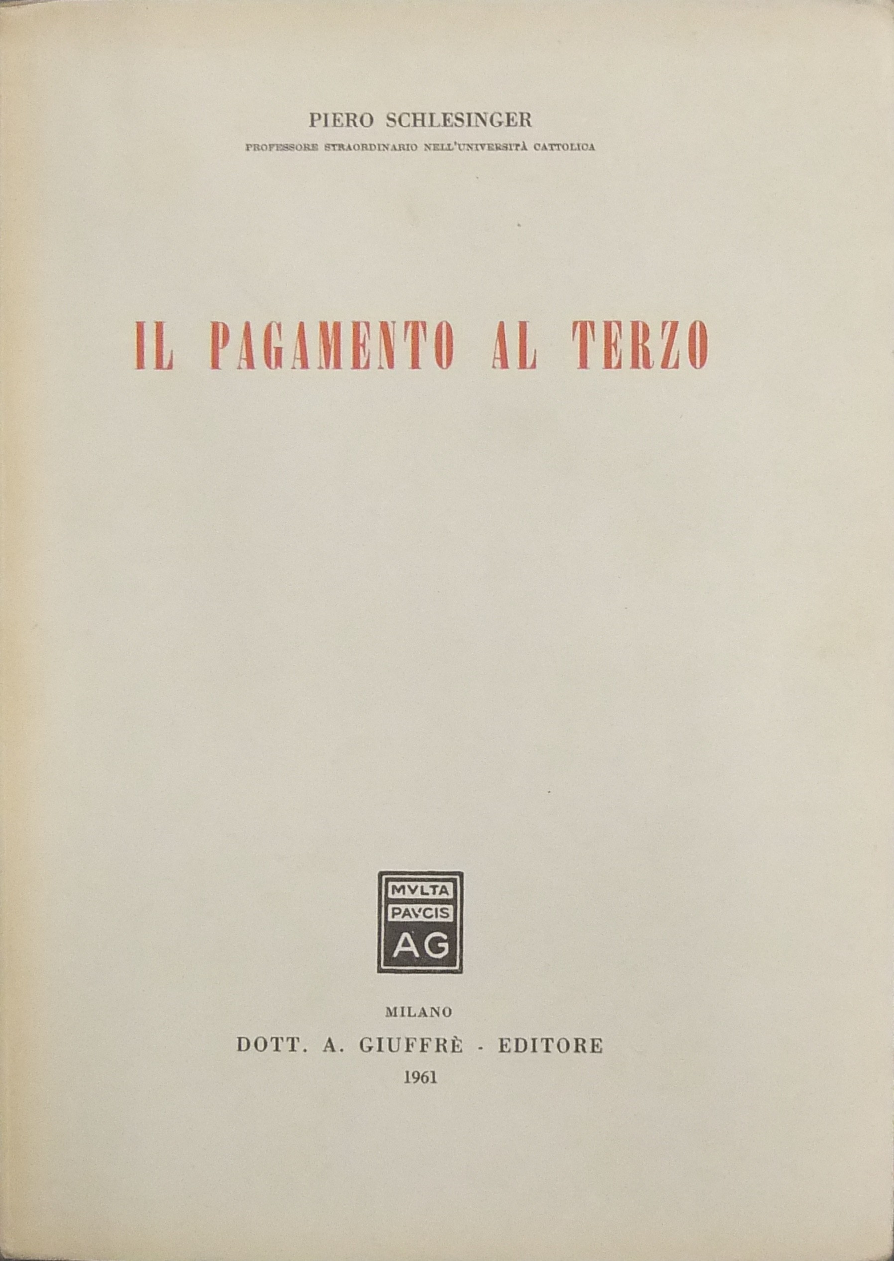 Il pagamento al terzo