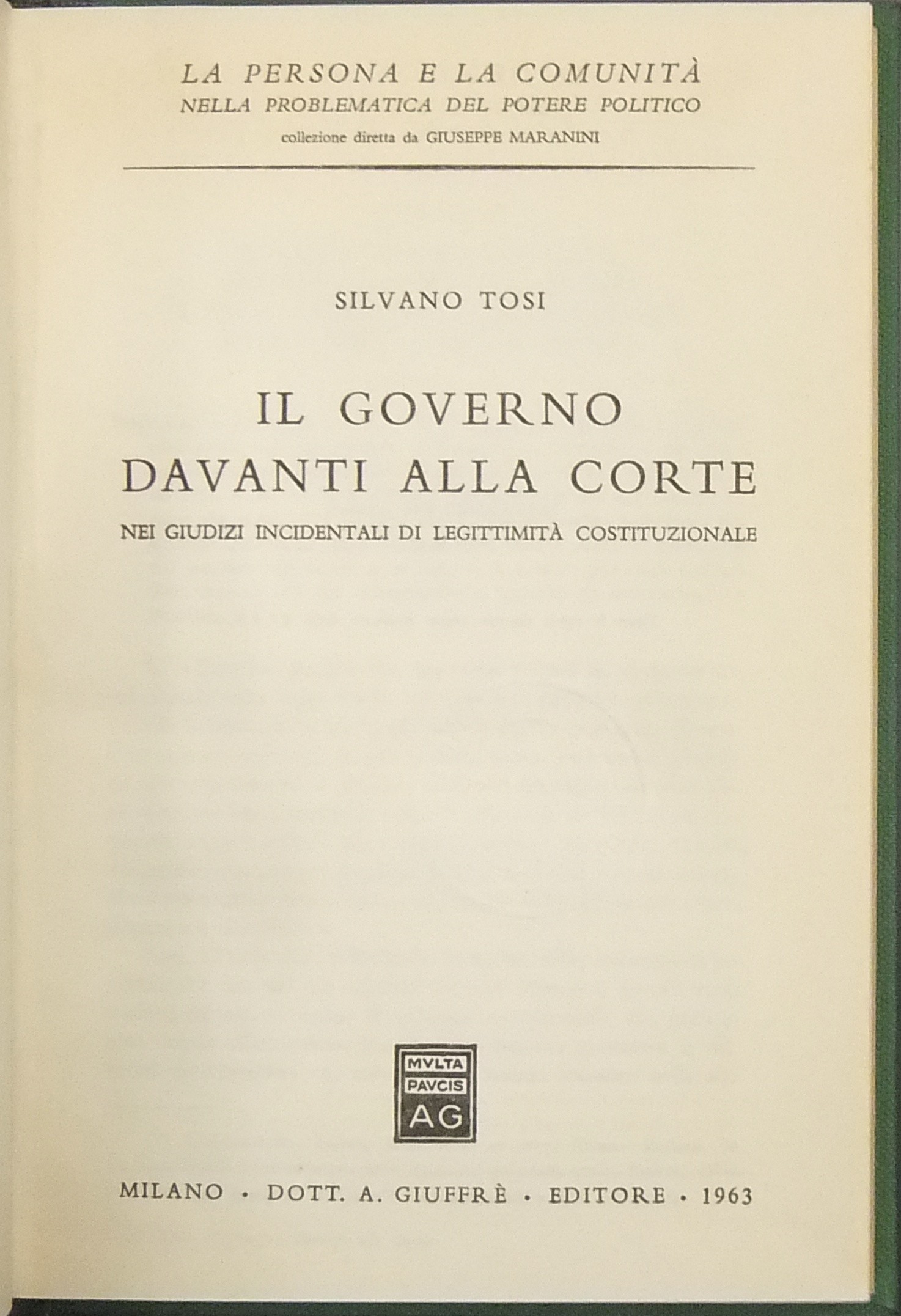 Il governo davanti alla Corte nei giudizi