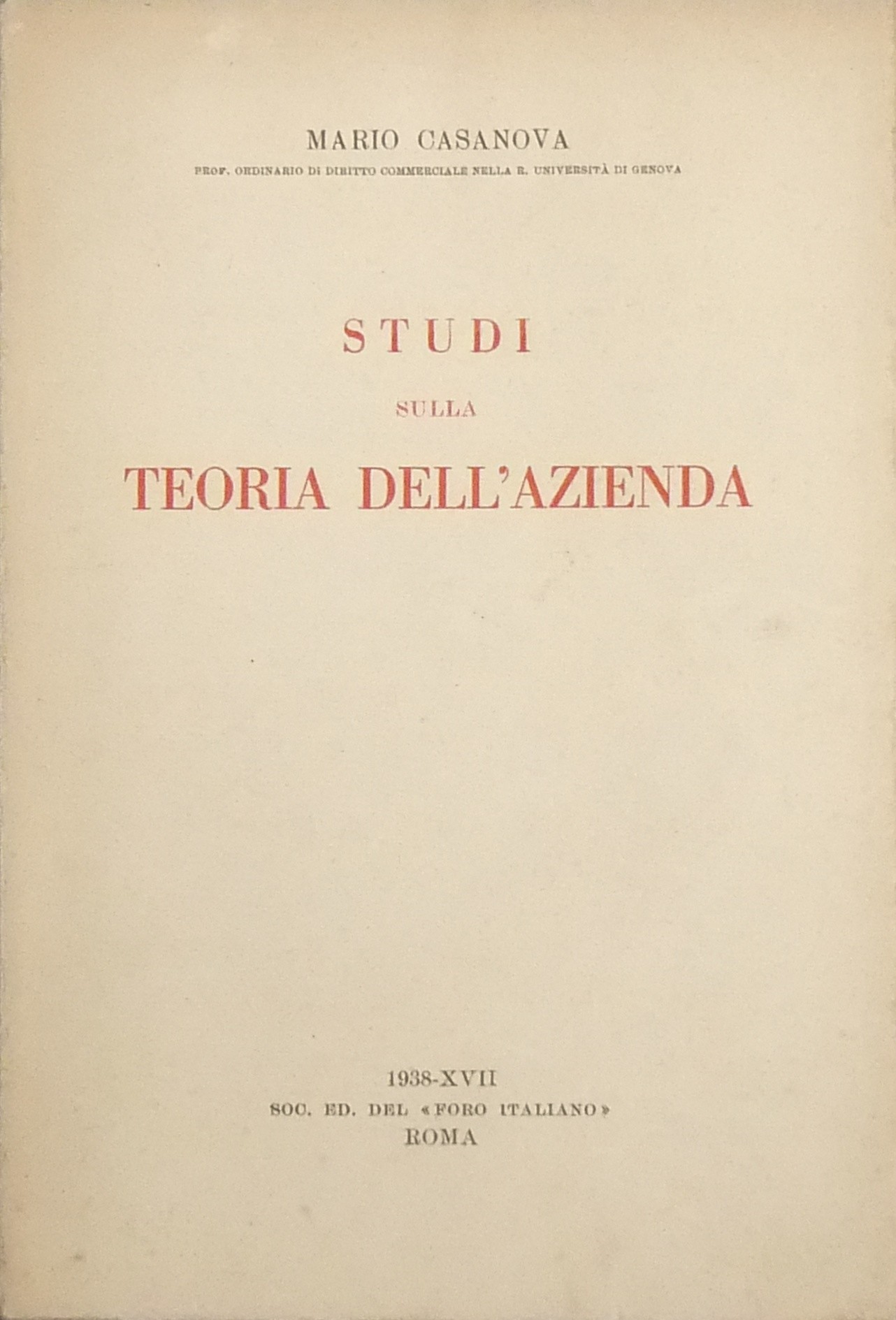 Studi sulla teoria dell'azienda
