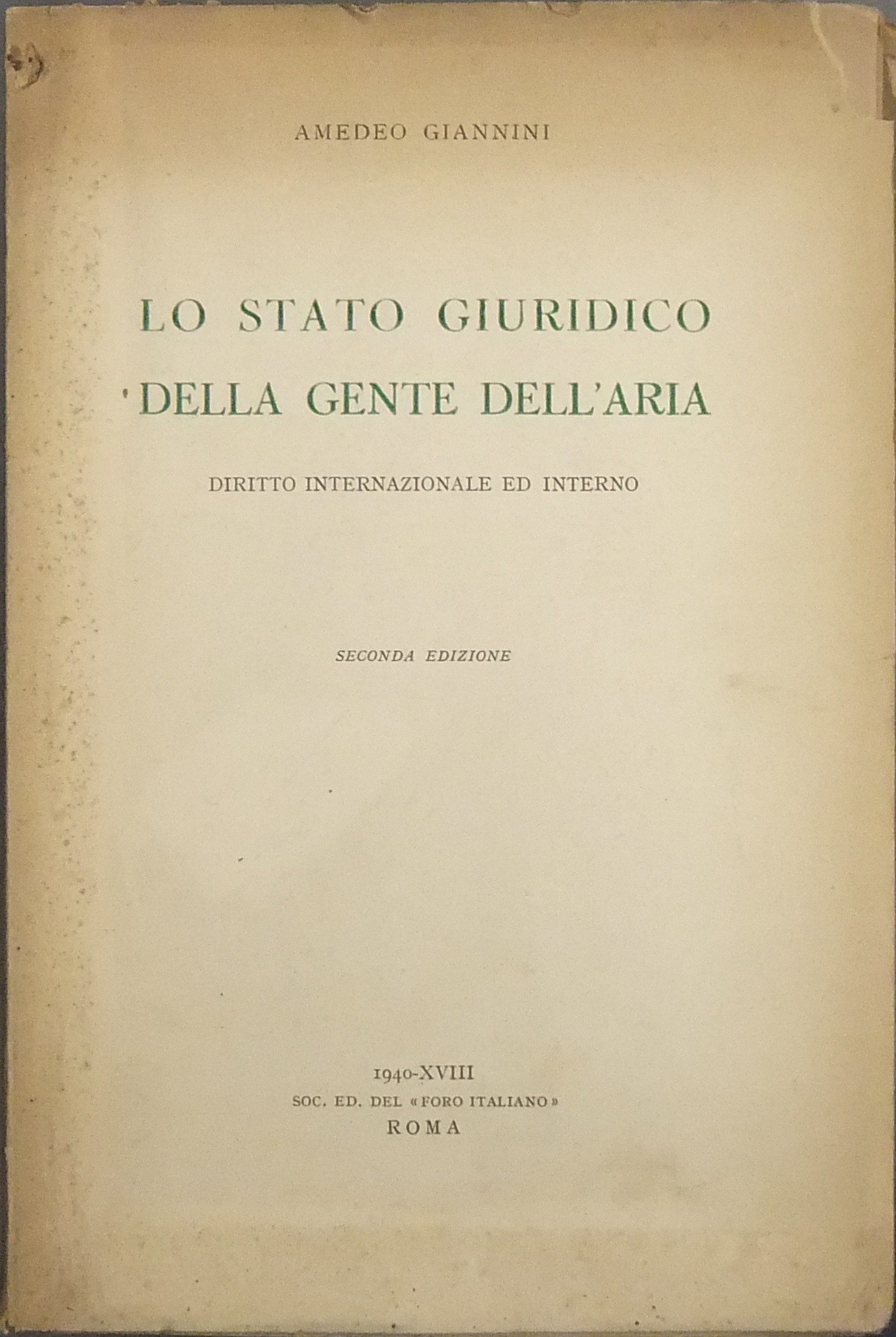 Lo stato giuridico della gente dell'aria.