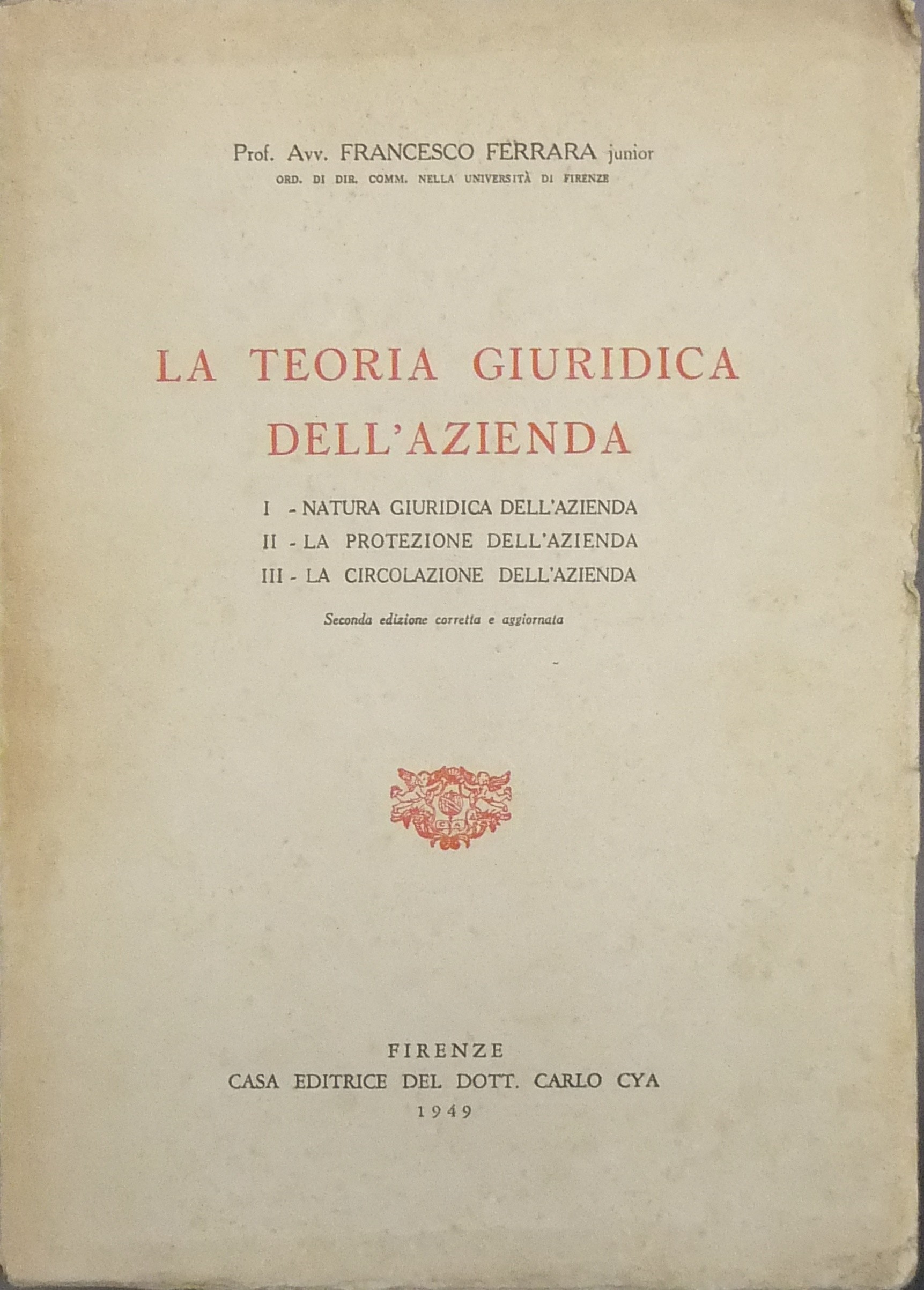 La teoria giuridica dell'azienda.