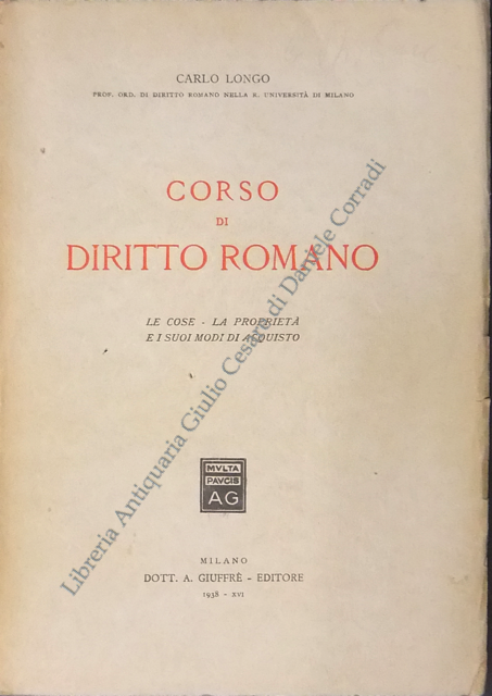 Corso di diritto romano. 