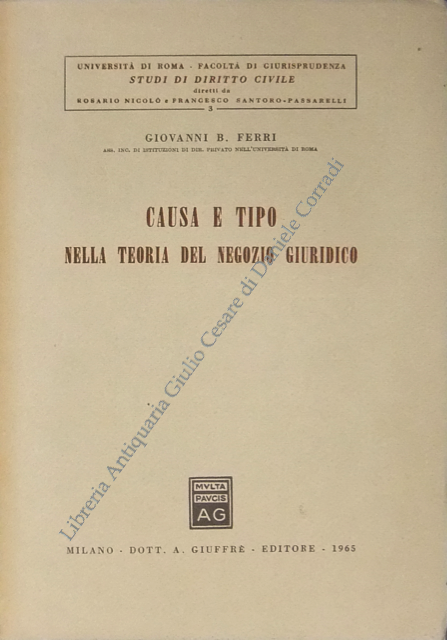 Causa e tipo nella teoria del negozio giuridico
