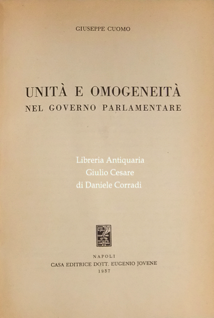 Unità e omogeneità nel governo parlamentare