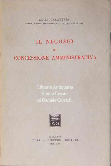 Il negozio di concessione amministrativa