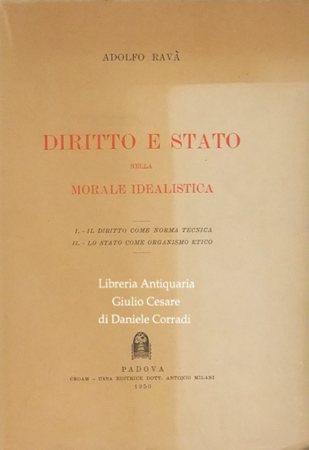 Diritto e Stato nella morale idealistica.