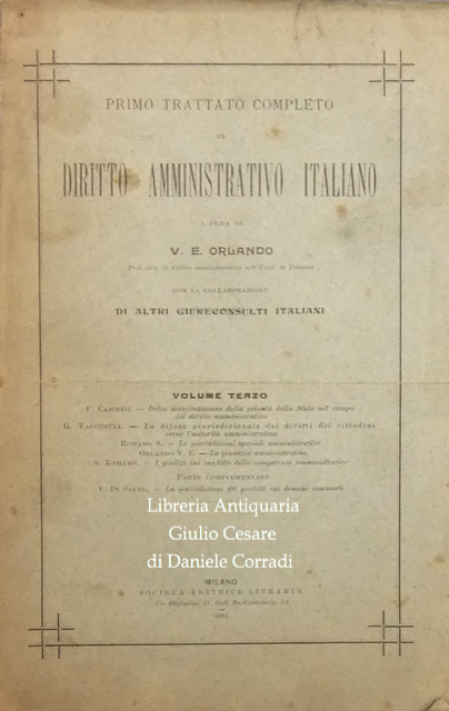 Primo trattato completo di diritto amministrativo italiano. Vol. III.