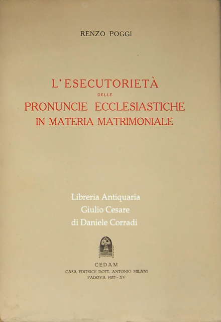 L'esecutorietà delle pronuncie ecclesiastiche in materia matrimoniale