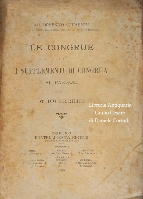 Le congrue ed i supplementi di congrua ai parroci.