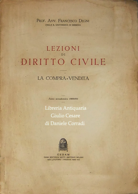 Lezioni di diritto civile. La compra-vendita.