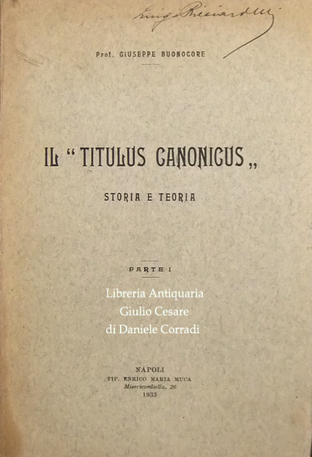 Il Titulus Canonicus
