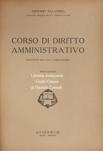 Corso di diritto amministrativo.