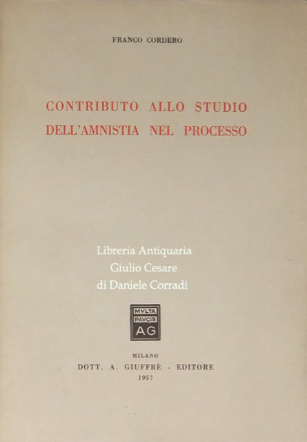 Contributo allo studio dell'amnistia nel processo