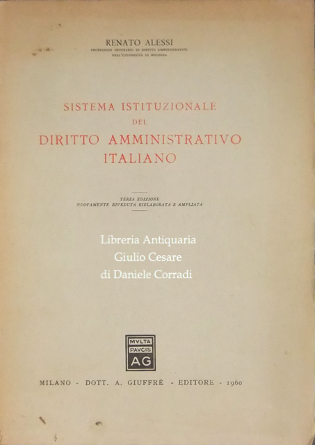 Sistema istituzionale del diritto amministrativo italiano
