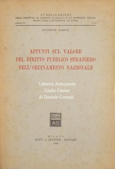 Appunti sul valore del diritto pubblico straniero