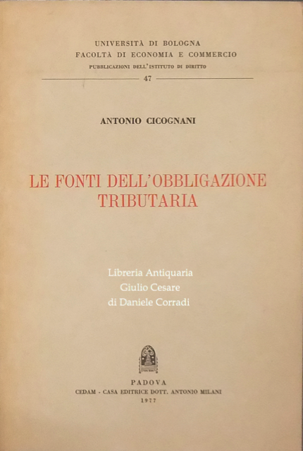 Le fonti dell'obbligazione tributaria