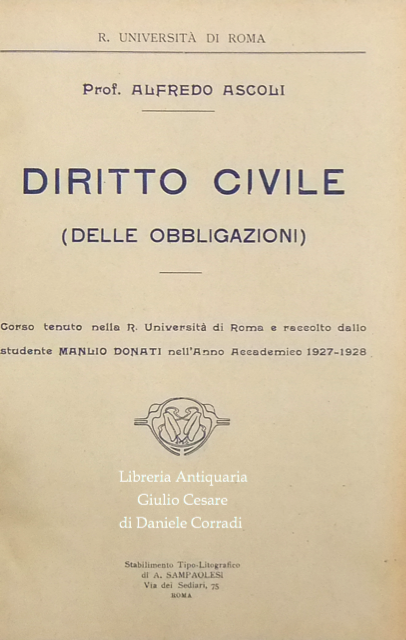 Diritto civile (delle obbligazioni).