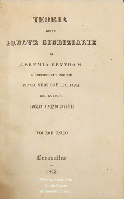 Teoria delle pruove giudiziarie. 