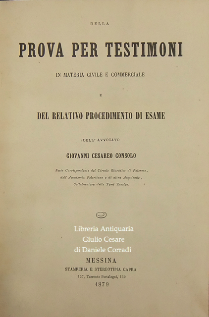 Della prova per testimoni