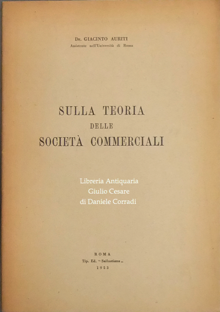 Sulla teoria delle società commerciali