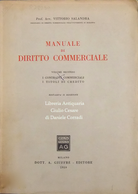 Manuale di Diritto Commerciale.