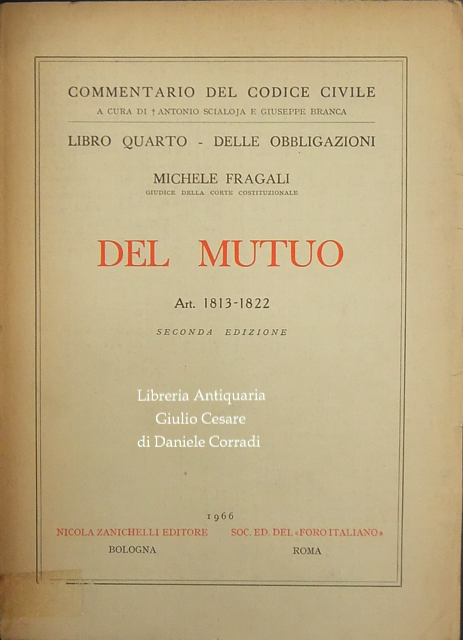Del mutuo. Art. 1813-1822
