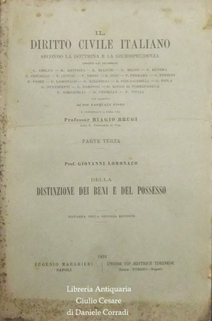 Della distinzione dei beni e del possesso