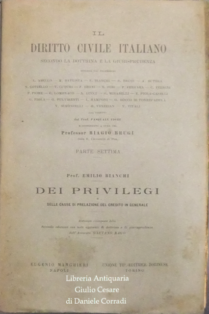 Dei privilegi e delle cause di prelazione del credito in generale