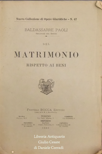 Del matrimonio rispetto ai beni
