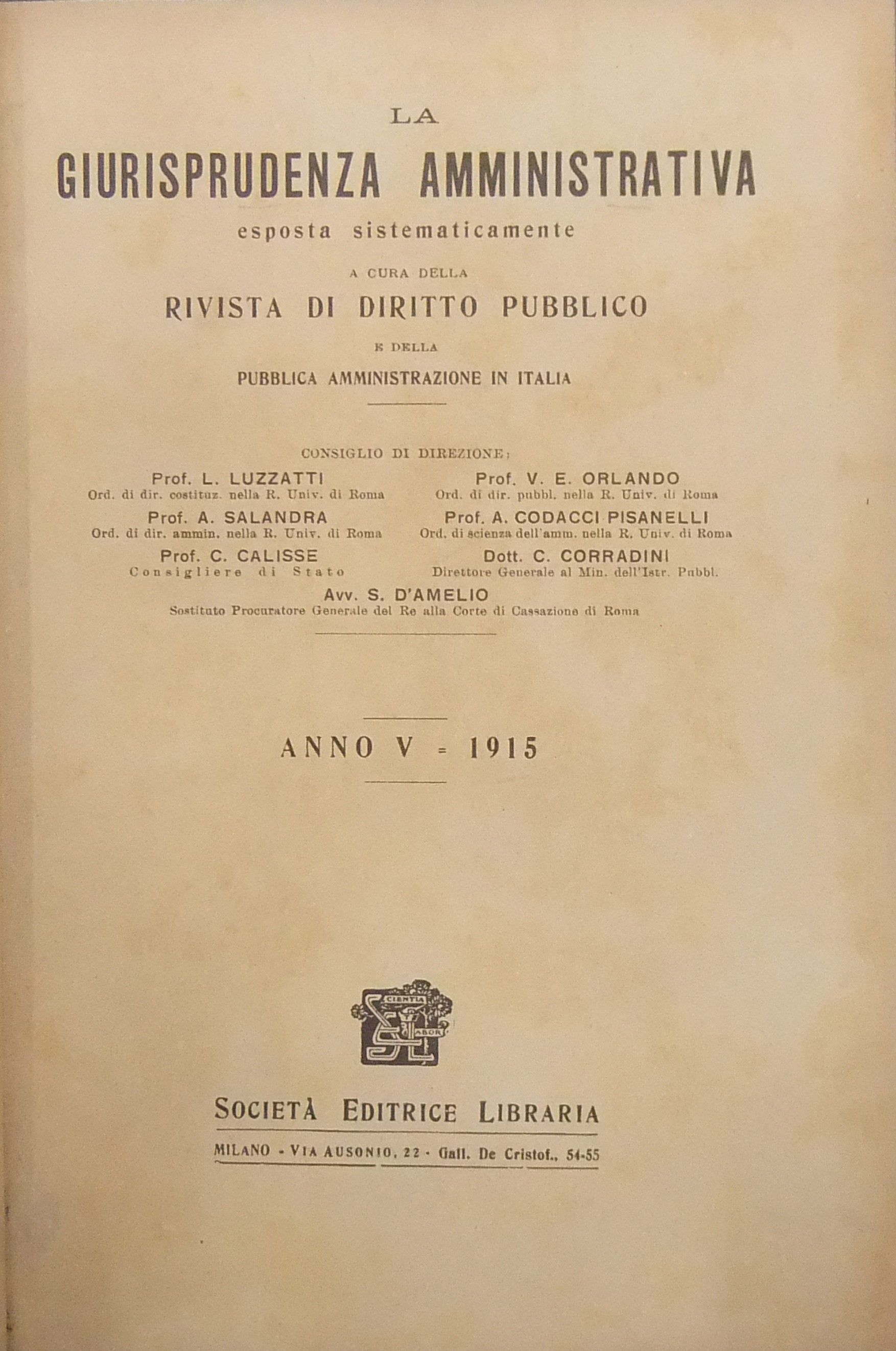 La giurisprudenza amministrativa esposta sistematicamente