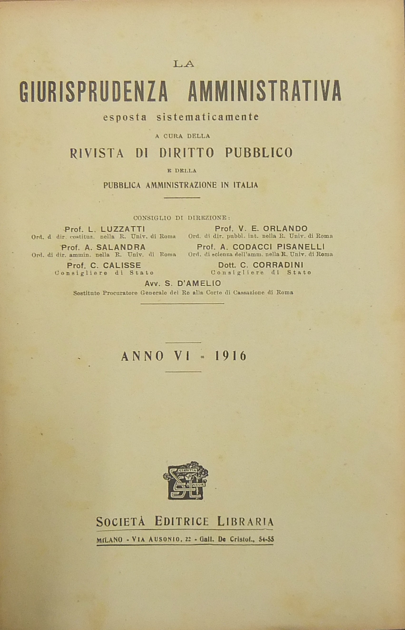 La giurisprudenza amministrativa esposta sistematicamente