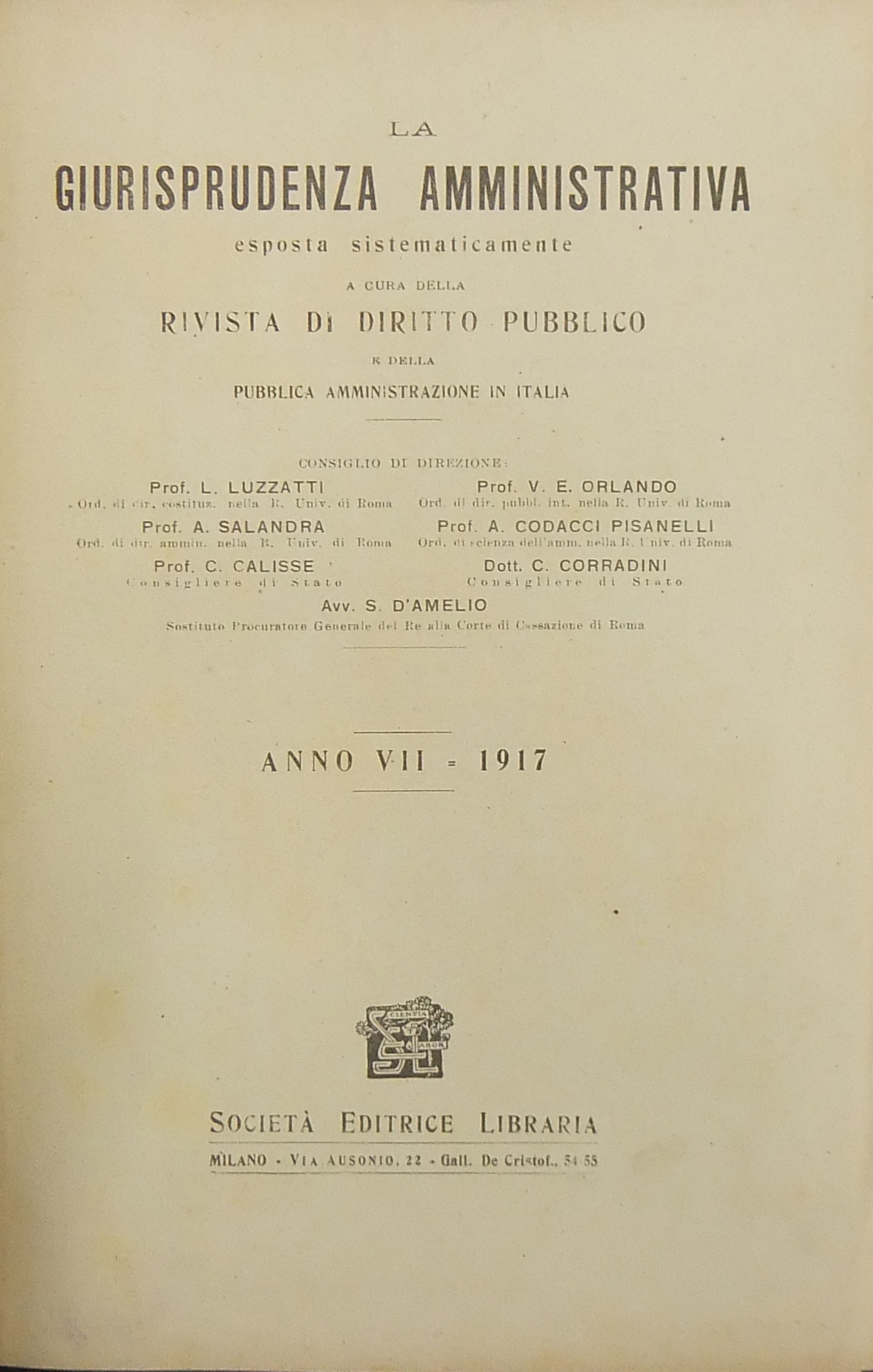 La giurisprudenza amministrativa esposta sistematicamente