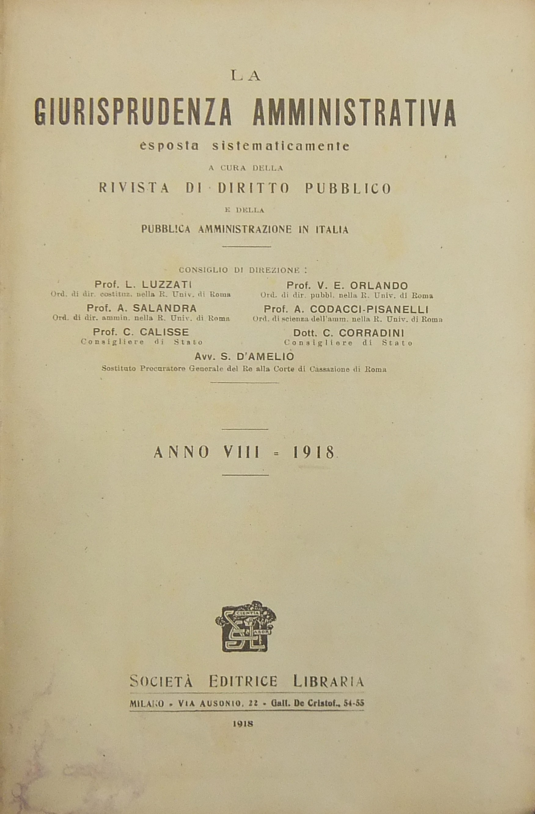 La giurisprudenza amministrativa esposta sistematicamente