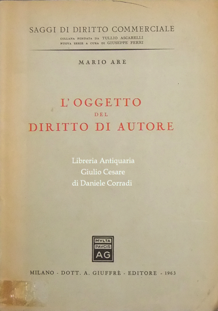 L'oggetto del diritto di autore