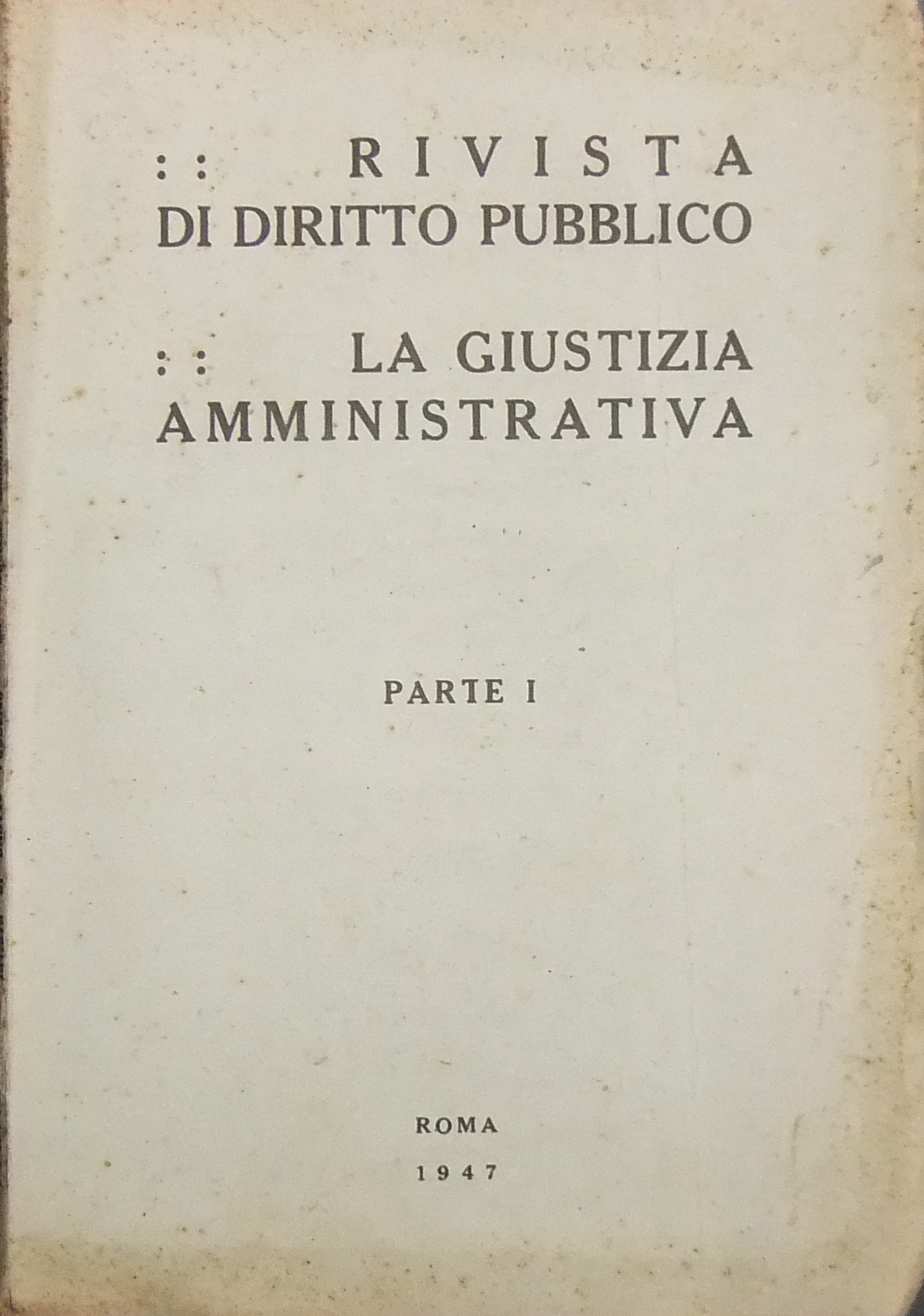 Rivista di Diritto Pubblico.