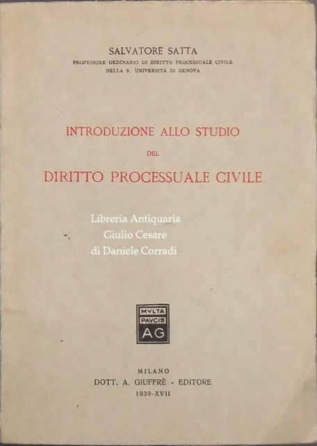 Introduzione allo studio del diritto processuale civile