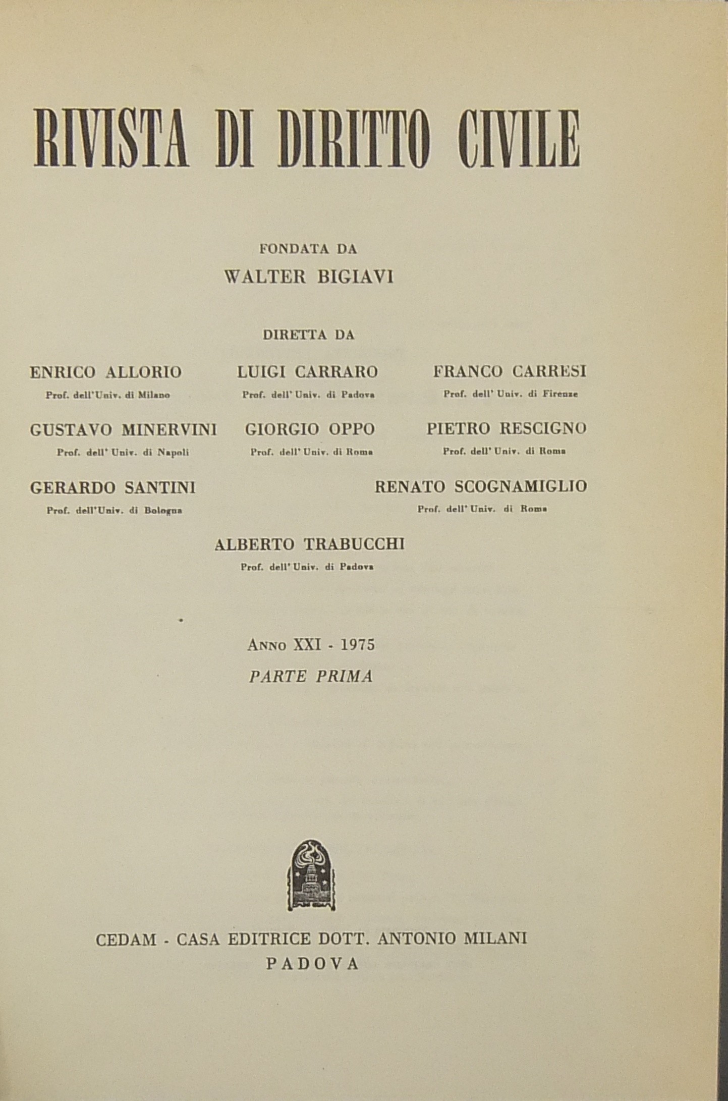 Rivista di diritto civile.