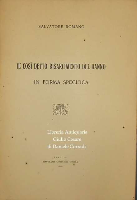 Il così detto risarcimento del danno in forma specifica