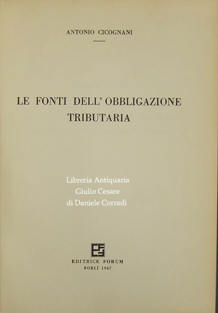 Le fonti dell'obbligazione tributaria
