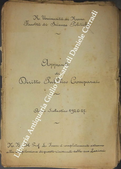 Appunti di diritto pubblico comparato.