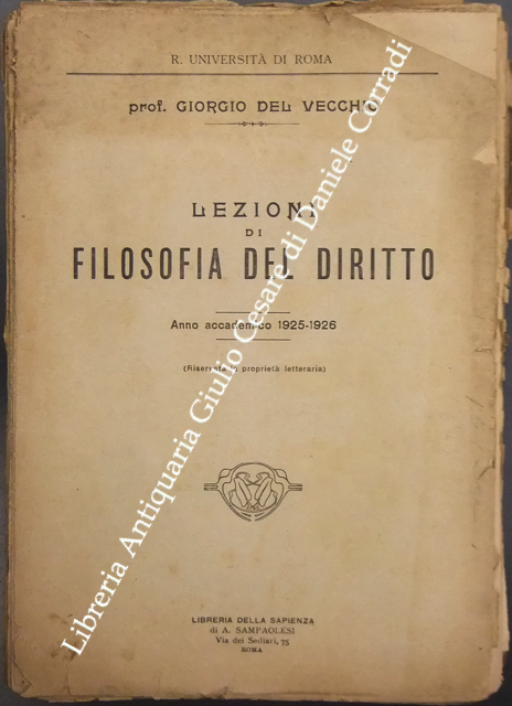 Lezioni di filosofia del diritto. Anno accademico