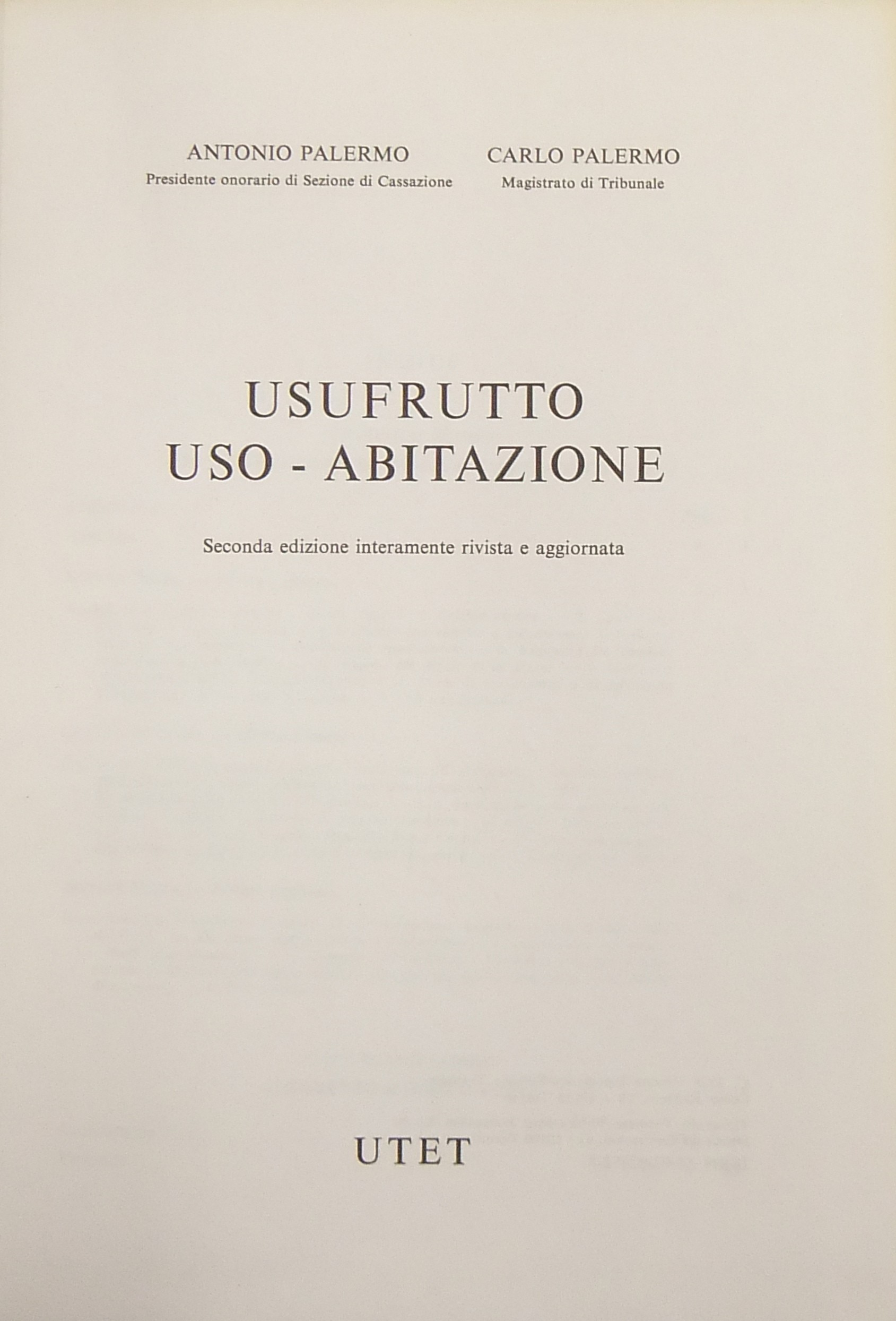 Usufrutto. Uso. Abitazione