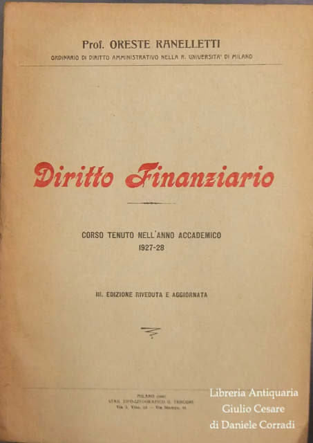 Diritto Finanziario.